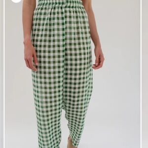 Green Checkered Women's Pants